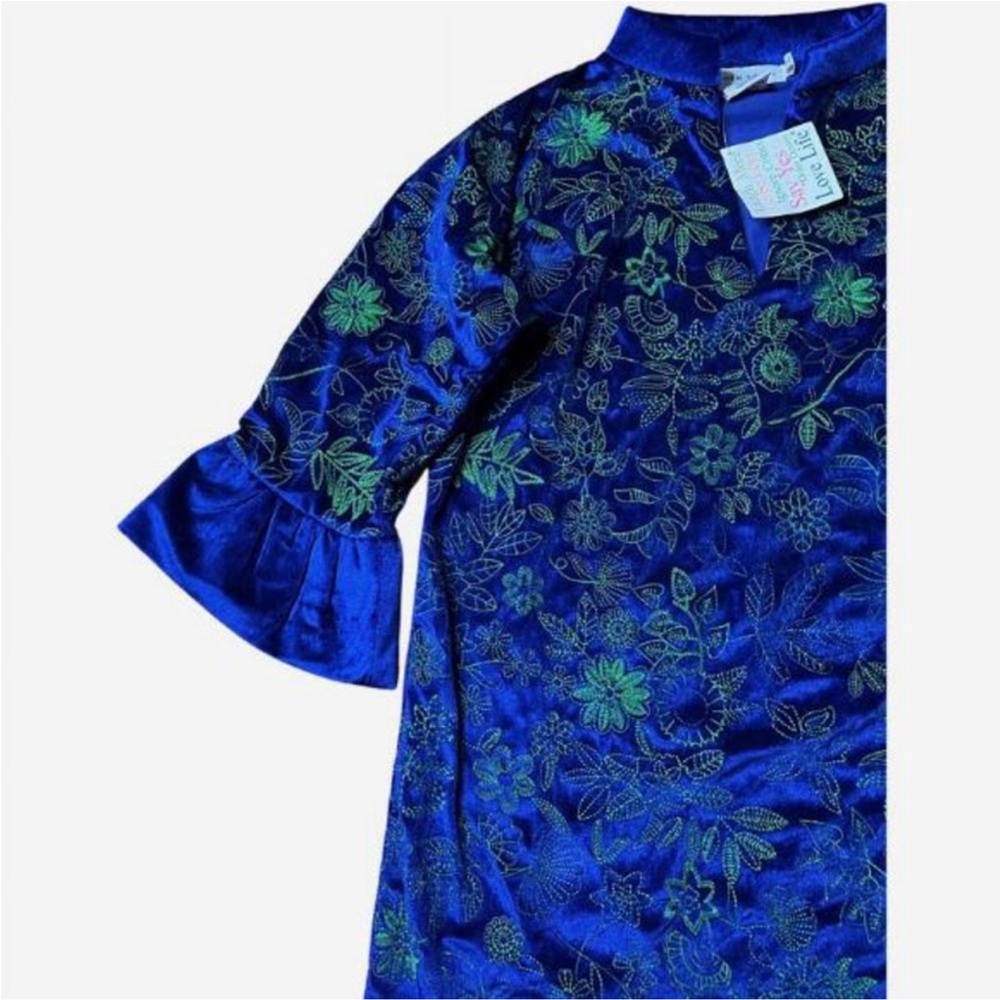 Gretchen Scott Designs Floral Mini Dress in Blue and Green - Picture 3 of 5